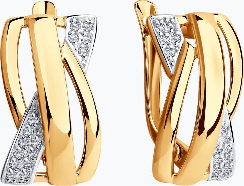 Diamant 31-120-01399-1 Women's Ring 9K Red Gold 375 with 30 Round Colorless Cubic Zirconia Stones, English Lock, 17x10x5 mm