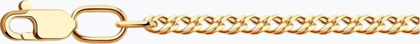Lanț Diamant 51-180-04040-31 pentru femei și copii, Aur Roșu 585, Impletit Rombus Dublu, Gol, 55 cm, 2.55g, Lățime 2mm