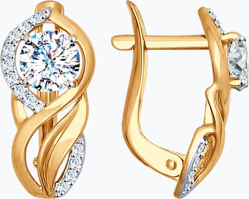 Diamant 31-120-03067-1 Women's Ring 9 Karat Red Gold 375 with 24 Round Colorless Cubic Zirconia Inserts 0.9mm English Lock