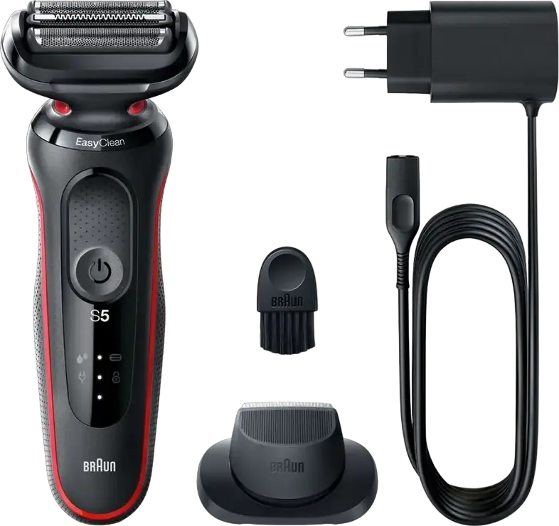Aparat de ras electric Braun Series 5 51-R1200s cu sita, Umed si Uscat, Tehnologie AutoSense, Baterie Li-Ion, 3 Capete Flexibile, EasyClean