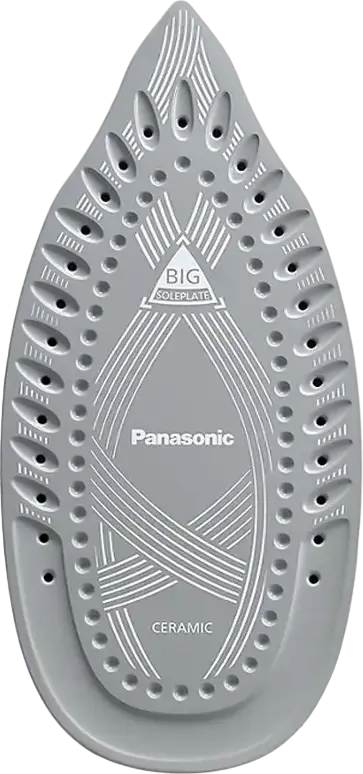 Panasonic NI-U600C Steam Iron, 2300W, Ceramic Soleplate, 130g/min Steam Burst, 300ml Tank, Anti-calc, Auto-off, Vertical Steaming, Blue
