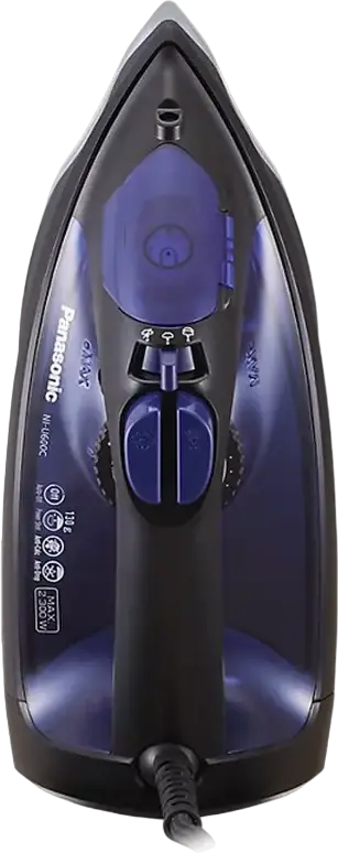 Panasonic NI-U600C Steam Iron, 2300W, Ceramic Soleplate, 130g/min Steam Burst, 300ml Tank, Anti-calc, Auto-off, Vertical Steaming, Blue