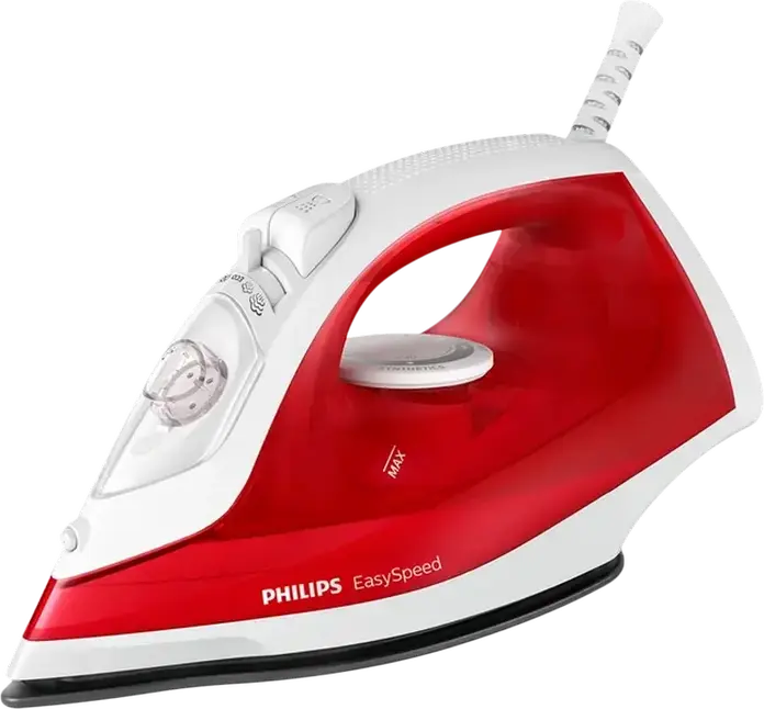 Утюг с паровым генератором Philips EasySpeed GC1742/40, 2000 Вт, металлокерамическая подошва, резервуар 220 мл, паровой удар 90 г/мин, красный
