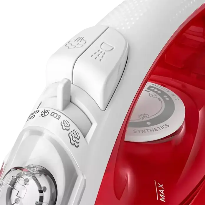 Утюг с паровым генератором Philips EasySpeed GC1742/40, 2000 Вт, металлокерамическая подошва, резервуар 220 мл, паровой удар 90 г/мин, красный