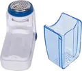 Aparat de curatat scame Maxwell MW-3101, functionare pe baterie, cu compartiment de colectare detasabil si capac protectiv, Alb Albastru