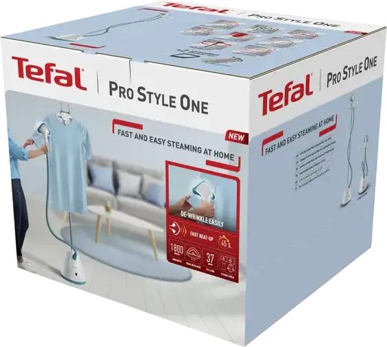 Tefal Pro Style One IT2460E0 Stationary Garment Steamer, 1800W, 1500ml Tank, Telescopic Support, Anti-Calc, Set of 3 with Brush and Glove