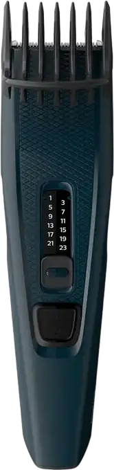 Tundeta de par Philips Series 3000 HC3505/15 cu fir, lame din otel inoxidabil autoascutitoare, 13 setari de lungime 0.5-23mm, Set de 3 piese
