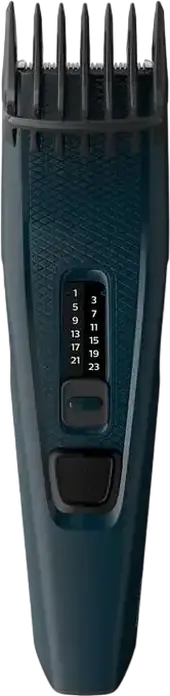Tundeta de par Philips Series 3000 HC3505/15 cu fir, lame din otel inoxidabil autoascutitoare, 13 setari de lungime 0.5-23mm, Set de 3 piese