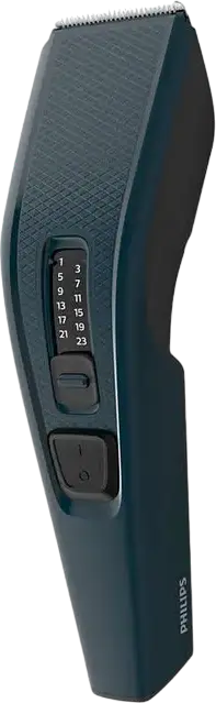 Tundeta de par Philips Series 3000 HC3505/15 cu fir, lame din otel inoxidabil autoascutitoare, 13 setari de lungime 0.5-23mm, Set de 3 piese