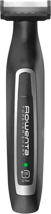 Rowenta Forever Sharp TN6000F5 3-in-1 Hybrid Beard and Mustache Trimmer, Self-Sharpening Stainless Steel Blades, 3 Comb Attachments, Wet & Dry, Black and Silver