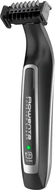 Rowenta Forever Sharp TN6000F5 3-in-1 Hybrid Beard and Mustache Trimmer, Self-Sharpening Stainless Steel Blades, 3 Comb Attachments, Wet & Dry, Black and Silver
