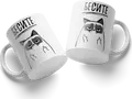 Grumpy Cat Ceramic Mug with BESITE Text Illustration, White Coffee Cup for Home and Office