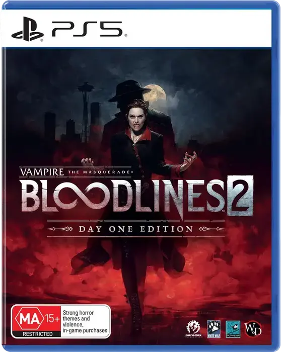 Vampire: The Masquerade - Bloodlines 2 Day One Edition for PlayStation 5, Action RPG, Disc Format, Modern-day Seattle Setting