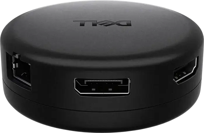 Dell Pro DA326 7-in-1 USB-C Multiport Adapter Travel Hub, 6K HDMI 2.1, DP 1.4, 2.5GbE RJ45, 100W PD, Retractable Cable, Black