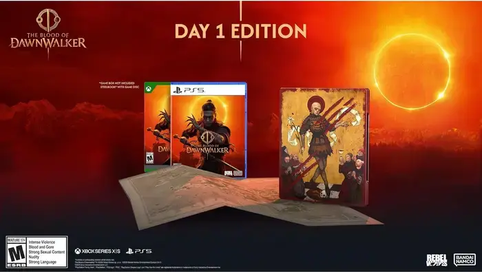 Rebel Wolves The Blood of the Dawnwalker Day One Edition pentru PlayStation 5, RPG de Acțiune Dark Fantasy Open-World, Include Steelbook și Hartă