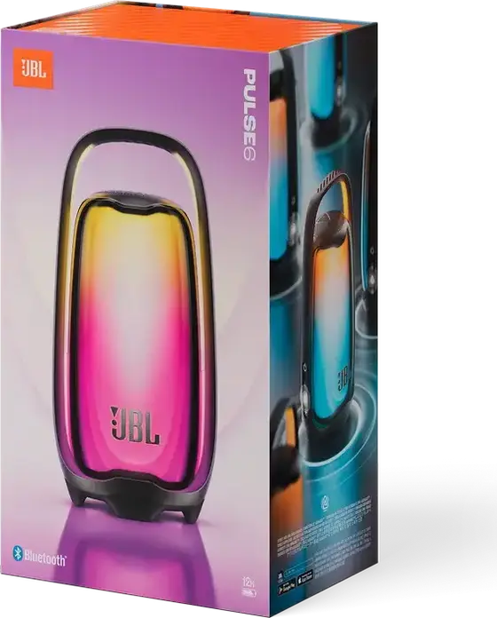 JBL Pulse 6 Portable Bluetooth Speaker, 40W RMS Power, IP68 Waterproof and Dustproof, RGB 360-degree Lightshow, AI Sound Boost, 12h Battery, Black