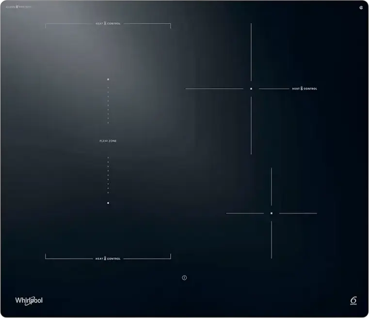 Встраиваемая индукционная панель Whirlpool WTX6014DCF, 4 зоны, 6th Sense, flexiCook, черная стеклокерамика, 59см, LED-дисплей, 18 уровней мощности, 7.4кВт