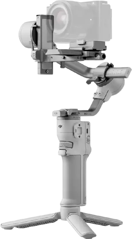 Stabilizator Gimbal DJI RS 4 Mini, Gri, Aluminiu si ABS, Payload 0.4-2 kg, Baterie 13h, Blocare Automata a Axelor, Filmare Verticala, Bluetooth 5.1
