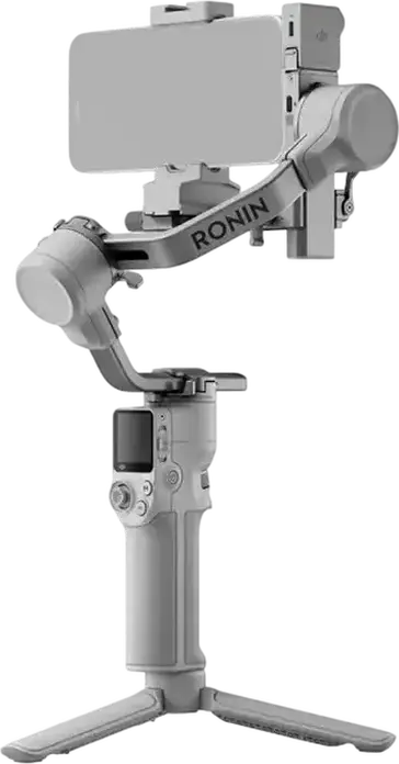 Stabilizator Gimbal DJI RS 4 Mini, Gri, Aluminiu si ABS, Payload 0.4-2 kg, Baterie 13h, Blocare Automata a Axelor, Filmare Verticala, Bluetooth 5.1