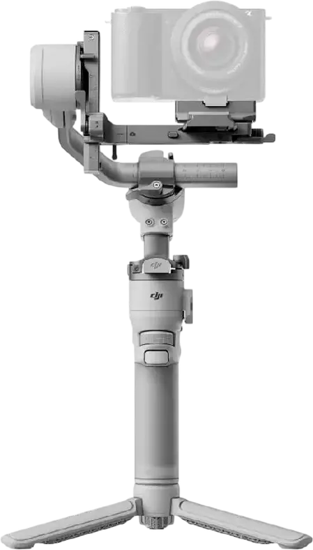 Stabilizator Gimbal DJI RS 4 Mini, Gri, Aluminiu si ABS, Payload 0.4-2 kg, Baterie 13h, Blocare Automata a Axelor, Filmare Verticala, Bluetooth 5.1