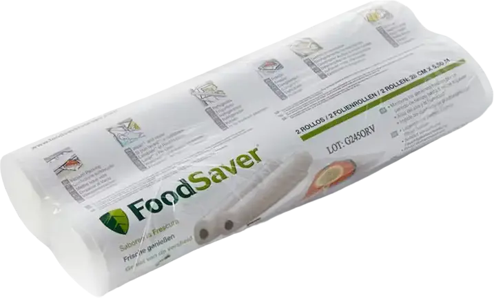 Rulouri pentru vidare FoodSaver FSR2802-I, folie plastic transparentă, 28 cm x 5,5 m, set de 2 bucăți pentru conservarea alimentelor