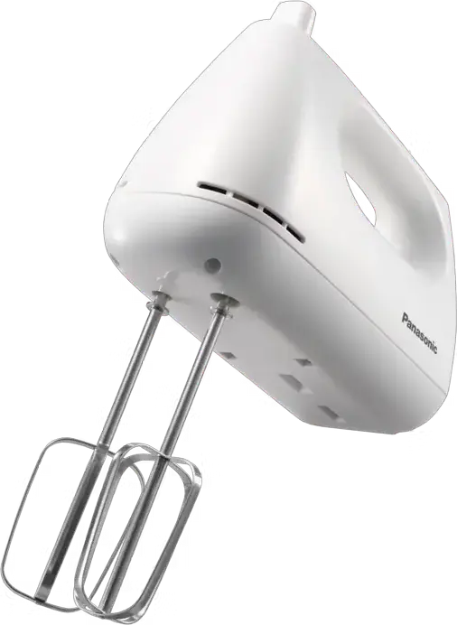 Стационарный миксер Panasonic MK-GB3WTQ, 175 Вт, 5 скоростей, пластиковая чаша 3 л с вращением и крышкой, набор из 4 аксессуаров (2 венчика, 2 крюка)