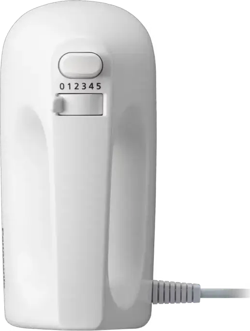Стационарный миксер Panasonic MK-GB3WTQ, 175 Вт, 5 скоростей, пластиковая чаша 3 л с вращением и крышкой, набор из 4 аксессуаров (2 венчика, 2 крюка)