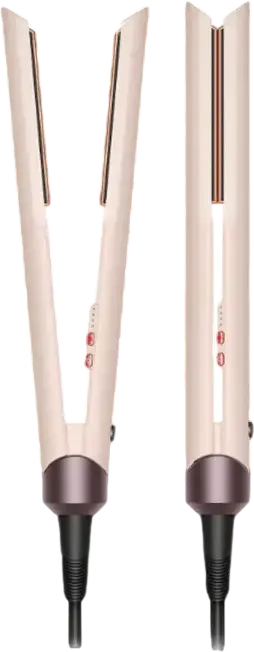 Dyson Corrale CoolShine HT02 Hair Straightener, Ceramic Pink, 210°C Max Temp, 4 Heat Settings, Flexing Plates, Cooling Attachments, Heat-Resistant Mat