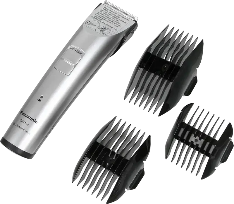 Tondeuse de Păr Profesională Panasonic ER1410, Lame din Oțel Inoxidabil, Lungime Tăiere 0.5-18mm, Alimentare AC/Baterie, Set de 7 Piese