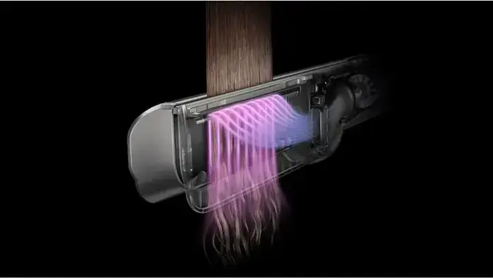 Îndreptător de păr Dyson Airstrait HT03 Wet-to-Dry, 1600W, Flux de Aer cu Presiune Ridicată, Afișaj LCD, Ionizare, Roz Ceramic, Set de 2 Duze