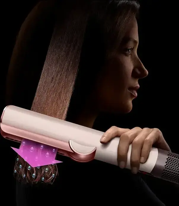 Îndreptător de păr Dyson Airstrait HT03 Wet-to-Dry, 1600W, Flux de Aer cu Presiune Ridicată, Afișaj LCD, Ionizare, Roz Ceramic, Set de 2 Duze