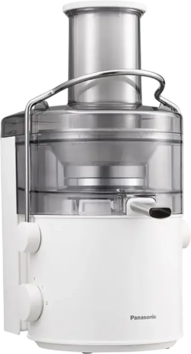Panasonic MJ-CB100WTQ Centrifugal Juicer, 320W, 13,000 rpm, 2 Speed Settings, 75mm Feeding Tube, 1.5L Juice Container, White, Set of 4 Pieces