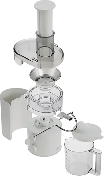 Panasonic MJ-CB100WTQ Centrifugal Juicer, 320W, 13,000 rpm, 2 Speed Settings, 75mm Feeding Tube, 1.5L Juice Container, White, Set of 4 Pieces