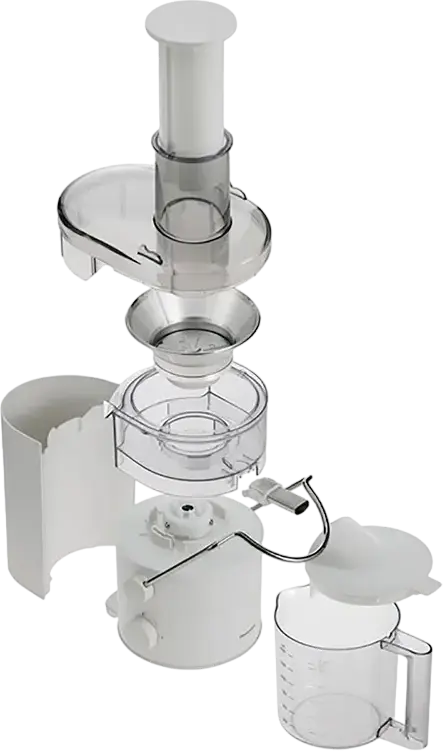 Panasonic MJ-CB100WTQ Centrifugal Juicer, 320W, 13,000 rpm, 2 Speed Settings, 75mm Feeding Tube, 1.5L Juice Container, White, Set of 4 Pieces