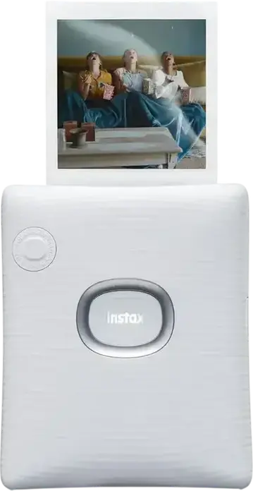 Fujifilm Instax Square Link Smartphone Printer, Ash White, Bluetooth 4.2, 62x62mm Instant Film, AR Print, iOS/Android Compatible
