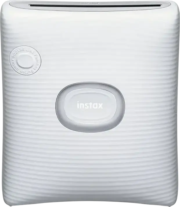 Fujifilm Instax Square Link Smartphone Printer, Ash White, Bluetooth 4.2, 62x62mm Instant Film, AR Print, iOS/Android Compatible