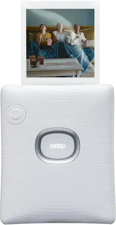Fujifilm Instax Square Link Smartphone Printer, Ash White, Bluetooth 4.2, 62x62mm Instant Film, AR Print, iOS/Android Compatible