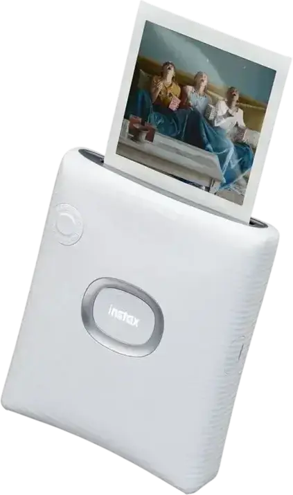 Fujifilm Instax Square Link Smartphone Printer, Ash White, Bluetooth 4.2, 62x62mm Instant Film, AR Print, iOS/Android Compatible