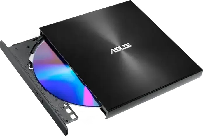 Внешний ультратонкий DVD-RW привод ASUS ZenDrive U9M (SDRW-08U9M-U), интерфейс USB Type-C и Type-A, поддержка M-DISC, Цвет: черный, толщина 13.9 мм