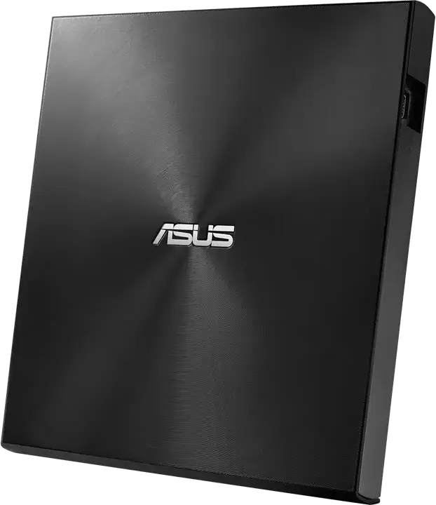 ASUS ZenDrive U9M (SDRW-08U9M-U) External Slim DVD-RW Drive, USB Type-C and Type-A, M-DISC Support, Color: Black, Ultraslim 13.9mm