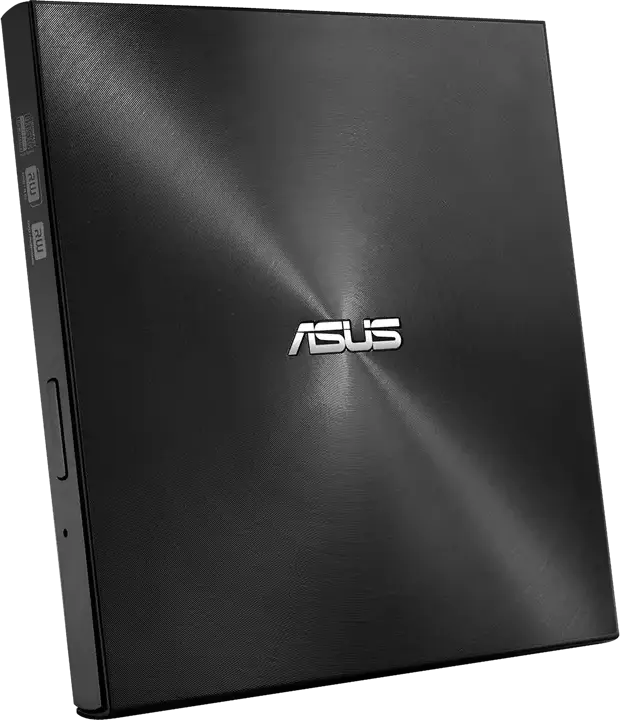 ASUS ZenDrive U9M (SDRW-08U9M-U) External Slim DVD-RW Drive, USB Type-C and Type-A, M-DISC Support, Color: Black, Ultraslim 13.9mm