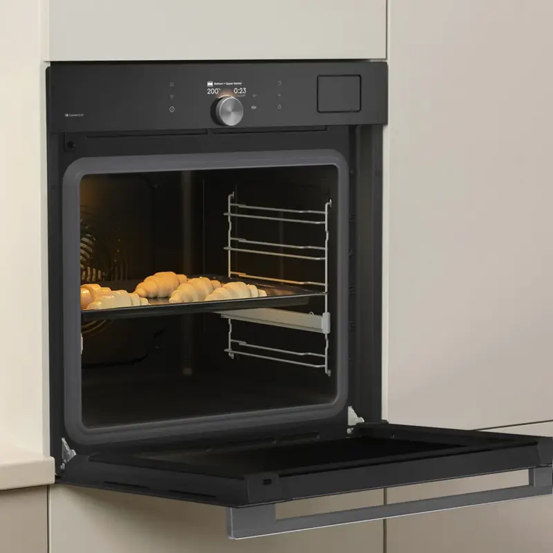 Gorenje BFS6148B G800 Built-in Electric Combined Steam Oven, 77L, A+ Energy Class, Black, TFT VisionPlus Display, FullSteam, AirFry, Set of 3 Trays and Grill