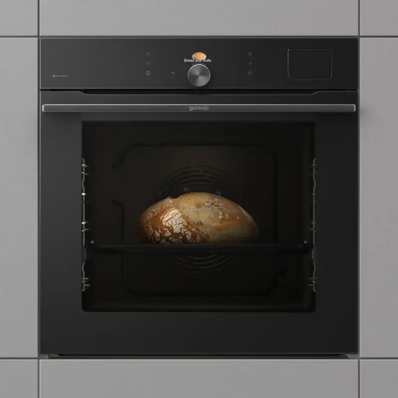 Gorenje BFS6148B G800 Built-in Electric Combined Steam Oven, 77L, A+ Energy Class, Black, TFT VisionPlus Display, FullSteam, AirFry, Set of 3 Trays and Grill