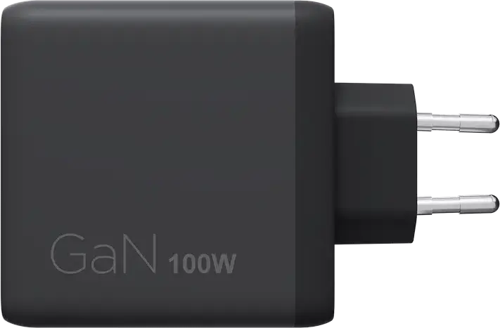 Lenovo 100W GaN Multi-port USB-C Charger, 3x USB Type-C Ports (100W+100W+22.5W), EU Plug, Black, includes USB-C Cable