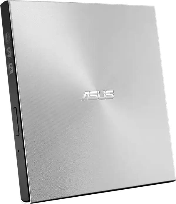 ASUS ZenDrive U9M (SDRW-08U9M-U) External Slim DVD-RW Drive, USB Type-C and Type-A, M-DISC Support, Silver, Ultraslim 13.9mm