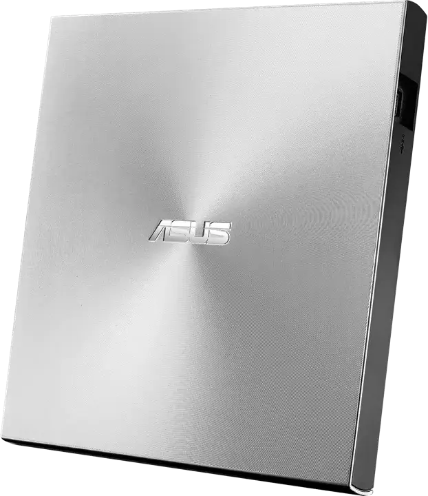 ASUS ZenDrive U9M (SDRW-08U9M-U) External Slim DVD-RW Drive, USB Type-C and Type-A, M-DISC Support, Silver, Ultraslim 13.9mm