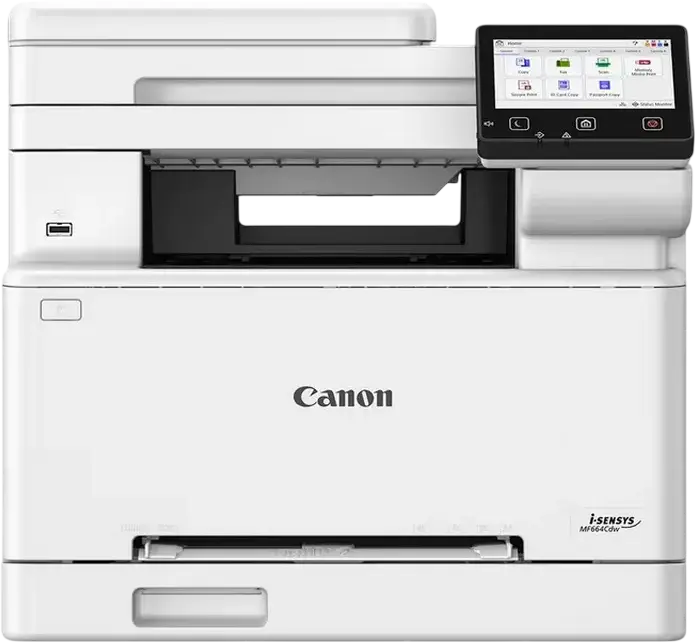Imprimanta Multifunctionala Color Laser Canon i-Sensys MF664Cdw, Printare/Copiere/Scanare, A4, Duplex, Wi-Fi, Ethernet, Ecran Tactil 12.7cm, 25 ppm, Alb