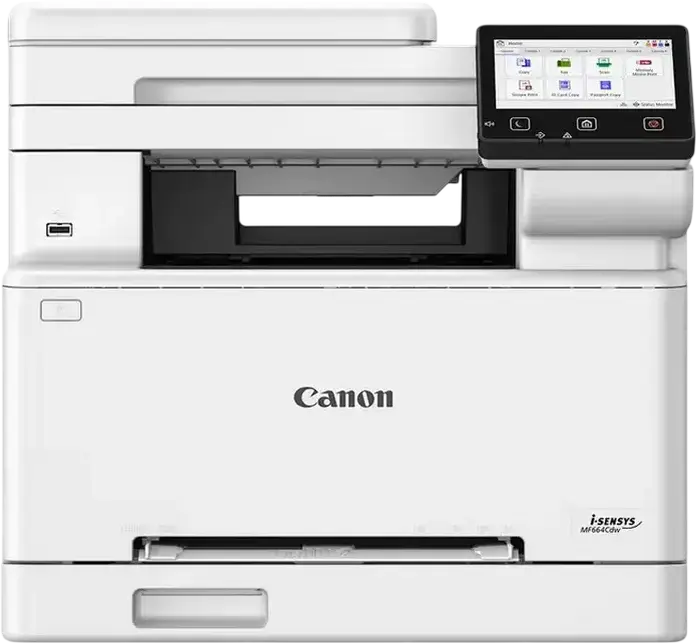 Imprimanta Multifunctionala Color Laser Canon i-Sensys MF664Cdw, Printare/Copiere/Scanare, A4, Duplex, Wi-Fi, Ethernet, Ecran Tactil 12.7cm, 25 ppm, Alb