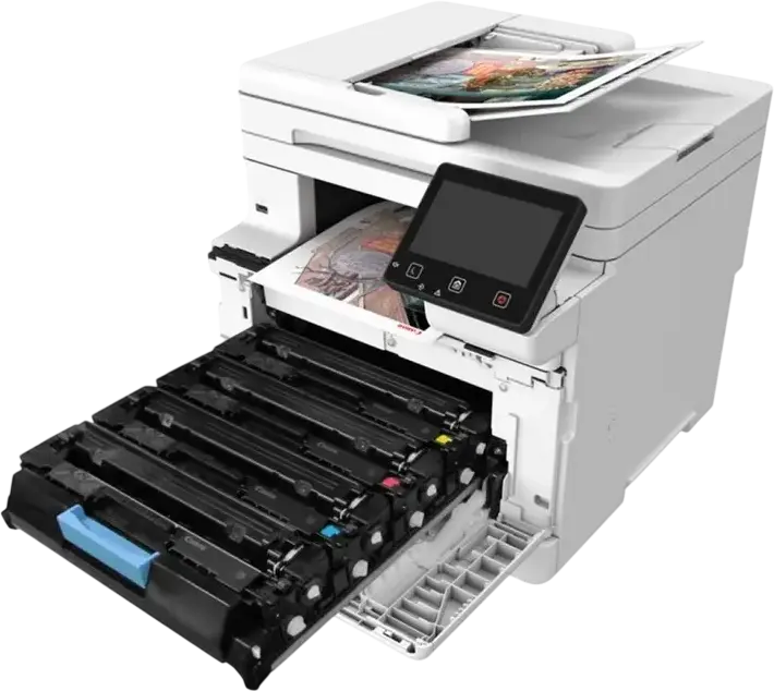 Imprimanta Multifunctionala Color Laser Canon i-Sensys MF664Cdw, Printare/Copiere/Scanare, A4, Duplex, Wi-Fi, Ethernet, Ecran Tactil 12.7cm, 25 ppm, Alb