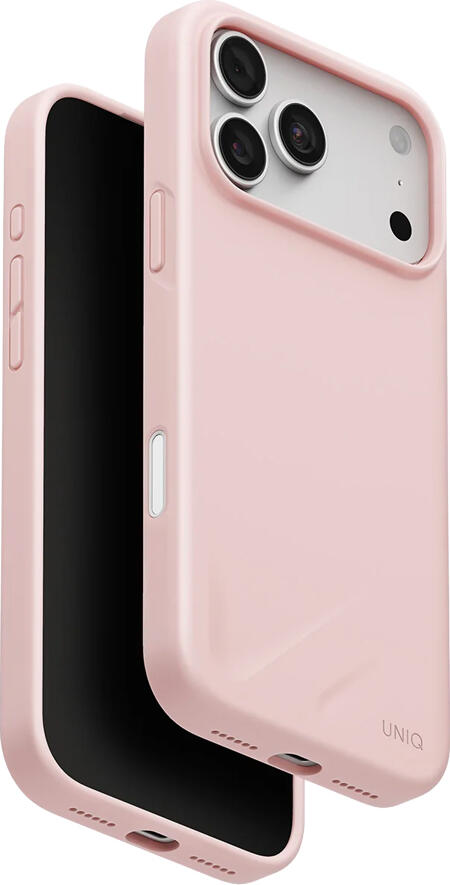 Чехол Uniq Hybrid Magclick для iPhone 18 Pro 6.3 дюйма, цвет Pale Rose, совместимый с MagSafe, поддержка HapticCore для управления камерой, гибридная защита от ударов